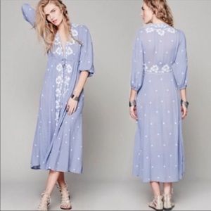 Free People Embroidered Midi Dress